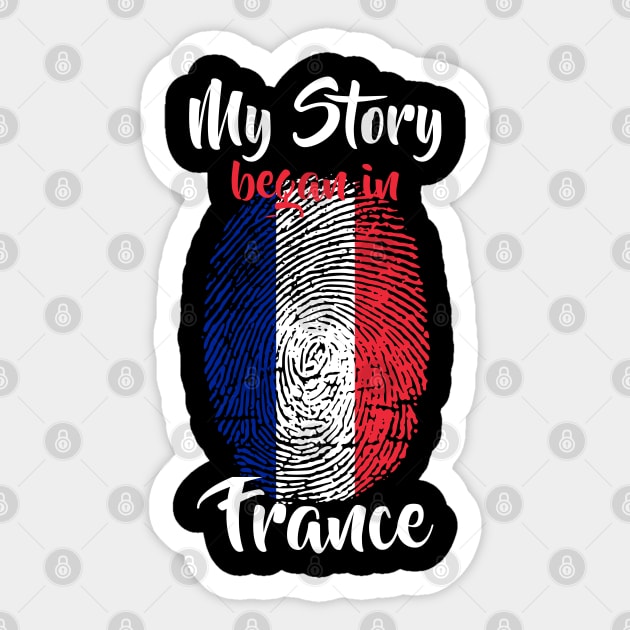 France Flag Fingerprint My Story DNA French Sticker by Your Culture & Merch